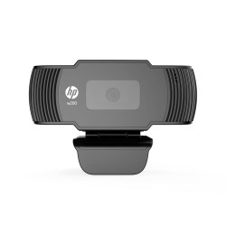 HP w200 HD 720P 30 FPS Digital Webcam with Built-in Mic, Plug and Play Setup, Wide-Angle View for Video Calling on Skype, Zoom, Microsoft Teams and Apps (20L58AA, Black)