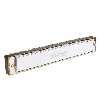 JUAREZ Vi�nto JRH24SL 24 Holes 48 Tones Professional Tremolo Polyphonic Harmonica Key of C Scale | Mouth Organ | Cover - Stainless Iron | Comb - Abs | Reed � Brass with Cloth & Case