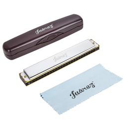 JUAREZ Viénto JRH24SL 24 Holes 48 Tones Professional Tremolo Polyphonic Harmonica Key of C Scale | Mouth Organ | Cover - Stainless Iron | Comb - Abs | Reed – Brass with Cloth & Case