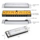 JUAREZ Azüre 10 Hole 20 Tone Diatonic Harmonica Key of C Scale | Mouth Organ | Cover - Stainless Steel | Comb - ABS | Reed - Phosphor Bronze with Cloth & Case