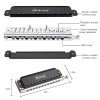 JUAREZ BlackBird JRH1248K Professional Chromatic Harmonica Key of C Scale | 12 Holes 48 Tones | Mouth Organ | Cover - Chrome-Plated Copper Board | Comb - ABS | Reed - Phosphor Bronze with Cloth