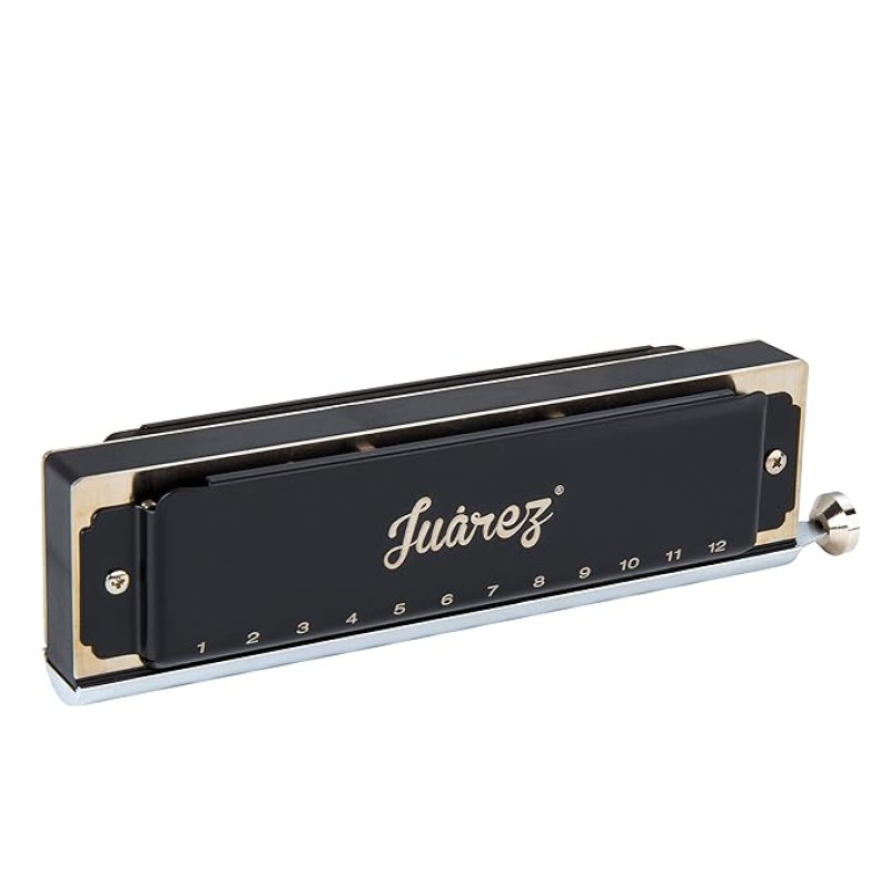 JUAREZ BlackBird JRH1248K Professional Chromatic Harmonica Key of C Scale | 12 Holes 48 Tones | Mouth Organ | Cover - Chrome-Plated Copper Board | Comb - ABS | Reed - Phosphor Bronze with Cloth