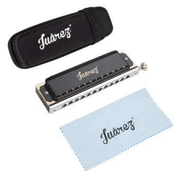 JUAREZ BlackBird JRH1248K Professional Chromatic Harmonica Key of C Scale | 12 Holes 48 Tones | Mouth Organ | Cover - Chrome-Plated Copper Board | Comb - ABS | Reed - Phosphor Bronze with Cloth