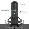 MAONO AU-PM421 Large Diaphragm Condenser USB Unidirectional Microphone, Professional Studio Recording Mic with 1-Touch Mute and Mic Gain Knob for Pc, Singing, Podcast, Gaming, YouTube (Black)