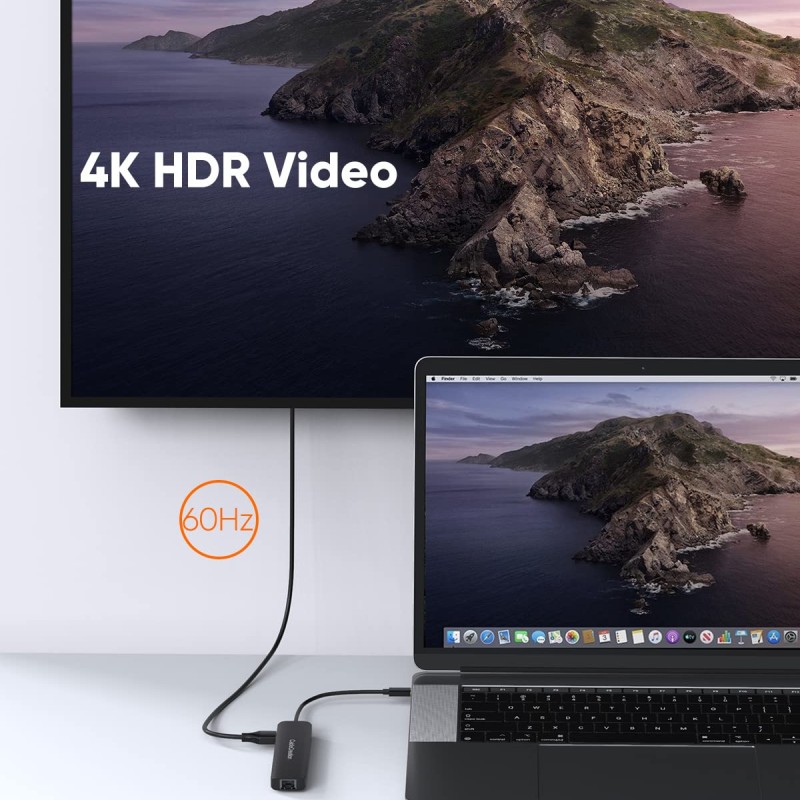 CableCreation USB-C 7-in-1 Multiport Adapter Type C Dongle to HDMI 4K@60Hz, 2 USB 3.0 Ports, Gigabit Ethernet, SD/TF Cards Reader Converter for Galaxy S22 Ultra, MacBook Pro/Air 2020, iPad Pro, XPS CableCreation USB-C 7-in-1 Multiport Adapter Type C Dongle to HDMI 4K@60Hz, 2 USB 3.0 Ports, Gigabit Ethernet, SD/TF Cards Reader Converter for Galaxy S22 Ultra, MacBook Pro/Air 2020, iPad Pro, XPS