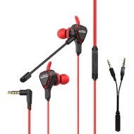 Rpm Euro Games Wired In Ear Gaming Earphones With Mic For Mobile Phones, Pc, Ps4, Xbox One, Nintendo Switch - (Red)