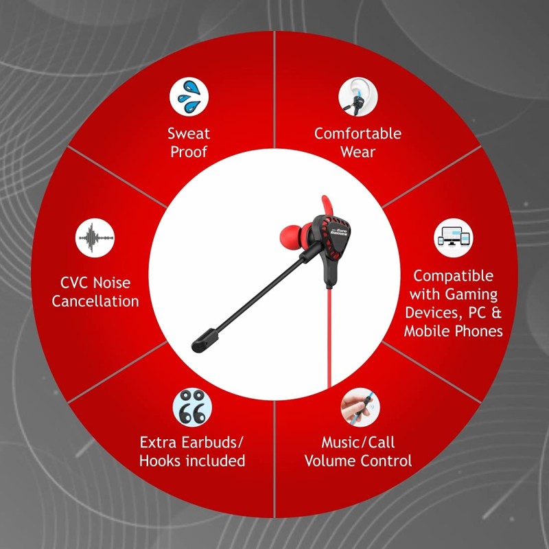 Rpm Euro Games Wired In Ear Gaming Earphones With Mic For Mobile Phones, Pc, Ps4, Xbox One, Nintendo Switch - (Red) Rpm Euro Games Wired In Ear Gaming Earphones With Mic For Mobile Phones, Pc, Ps4, Xbox One, Nintendo Switch - (Red)