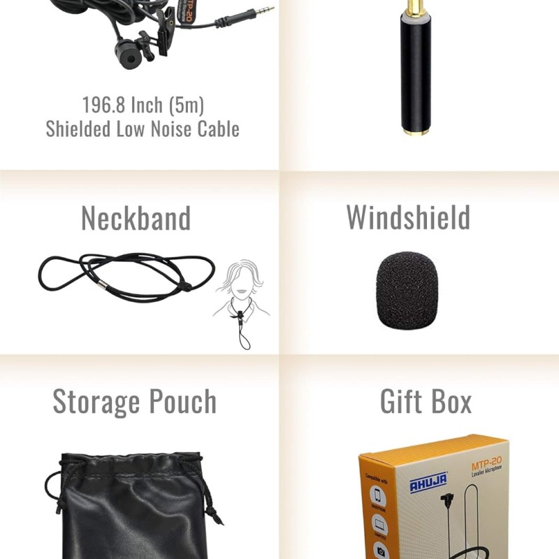 AHUJA MTP-20 Lavalier Microphone for mobie Phones,Video Recording etc AHUJA MTP-20 Lavalier Microphone for mobie Phones,Video Recording etc