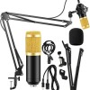 Powerpak BM-800 USB Condenser Microphone Kit for Gaming, Podcast, LiveStreaming, YouTube Recording Plug & Play with Scissor Stand Pop Filter USB Cable Foam Cap and Shock Mount (Black)