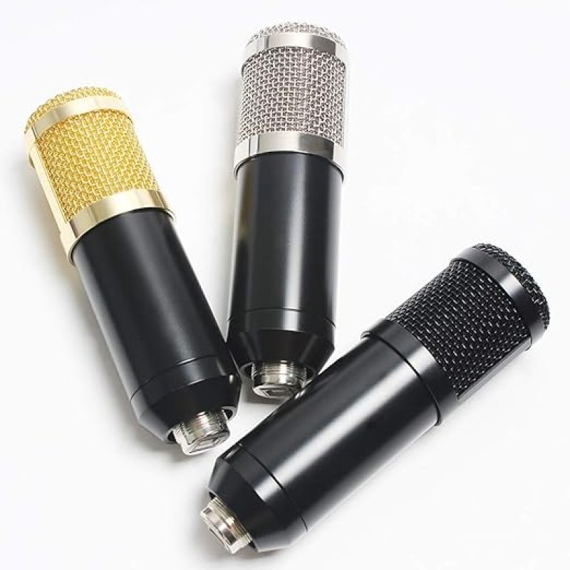 Powerpak BM-800 USB Condenser Microphone Kit for Gaming, Podcast, LiveStreaming, YouTube Recording Plug & Play with Scissor Stand Pop Filter USB Cable Foam Cap and Shock Mount (Black)