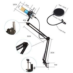 Powerpak BM-800 USB Condenser Microphone Kit for Gaming, Podcast, LiveStreaming, YouTube Recording Plug & Play with Scissor Stand Pop Filter USB Cable Foam Cap and Shock Mount (Black) Powerpak BM-800 USB Condenser Microphone Kit for Gaming, Podcast, LiveStreaming, YouTube Recording Plug & Play with Scissor Stand Pop Filter USB Cable Foam Cap and Shock Mount (Black)