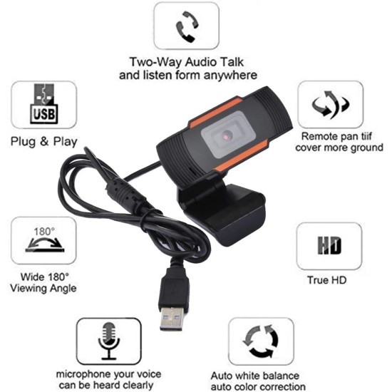 Dailindia HD USB Webcam with Microphone for Computers Laptop, Desktop PC Camera for Streaming, Video Chatting, Video Calling, Conferencing Video Recording