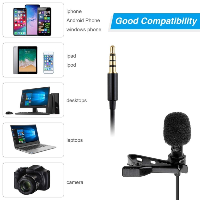 HUMBLE Dynamic Lapel Collar Mic Voice Recording Filter Microphone for Singing Youtube SmartPhones, Black HUMBLE Dynamic Lapel Collar Mic Voice Recording Filter Microphone for Singing Youtube SmartPhones, Black