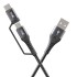 boAt Deuce USB 300 2 in 1 Type-C & Micro USB Stress Resistant, Tangle-Free, Sturdy with 3A Fast Charging Cable & 480mbps Data Transmission, 10000+ Bends Lifespan & Extended 1.5m Length(Martian Red)