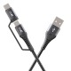 boAt Deuce USB 300 2 in 1 Type-C & Micro USB Stress Resistant, Tangle-Free, Sturdy with 3A Fast Charging Cable & 480mbps Data Transmission, 10000+ Bends Lifespan & Extended 1.5m Length(Martian Red)