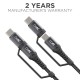 boAt Deuce USB 300 2 in 1 Type-C & Micro USB Stress Resistant, Tangle-Free, Sturdy with 3A Fast Charging Cable & 480mbps Data Transmission, 10000+ Bends Lifespan & Extended 1.5m Length(Martian Red)