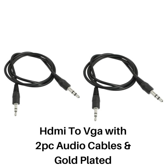 Live Tech Gold-Plated HDMI to VGA Adapter with Audio Cable (Male to Female) for Computer, Desktop, Laptop, PC, Monitor, Proj, HDTV, Raspberry Pi, Media P, Xbox - Black [NOT for VGA to HDMI]