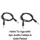 Live Tech Gold-Plated HDMI to VGA Adapter with Audio Cable (Male to Female) for Computer, Desktop, Laptop, PC, Monitor, Proj, HDTV, Raspberry Pi, Media P, Xbox - Black [NOT for VGA to HDMI]