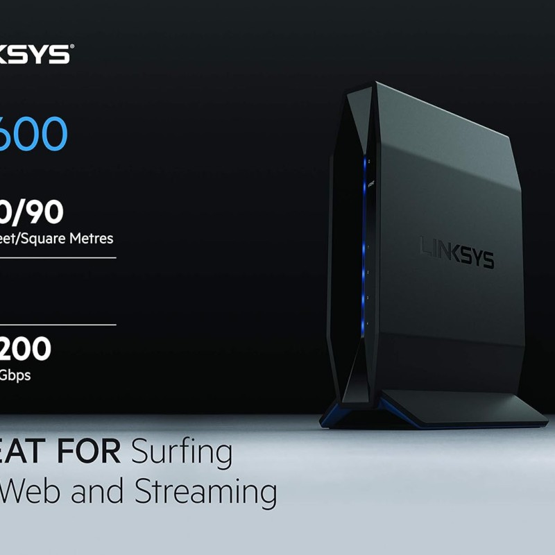 Linksys E5600 AC 1200 Dual-Band (2.4 GHz & 5 GHz) Router with Easy mesh Feature & MU-MIMO,Fast Speeds up to 1.2 Gbps and Coverage up to 1,000 sq ft with Easy Browser Set up & Parental Controls Linksys E5600 AC 1200 Dual-Band (2.4 GHz & 5 GHz) Router with Easy mesh Feature & MU-MIMO,Fast Speeds up to 1.2 Gbps and Coverage up to 1,000 sq ft with Easy Browser Set up & Parental Controls