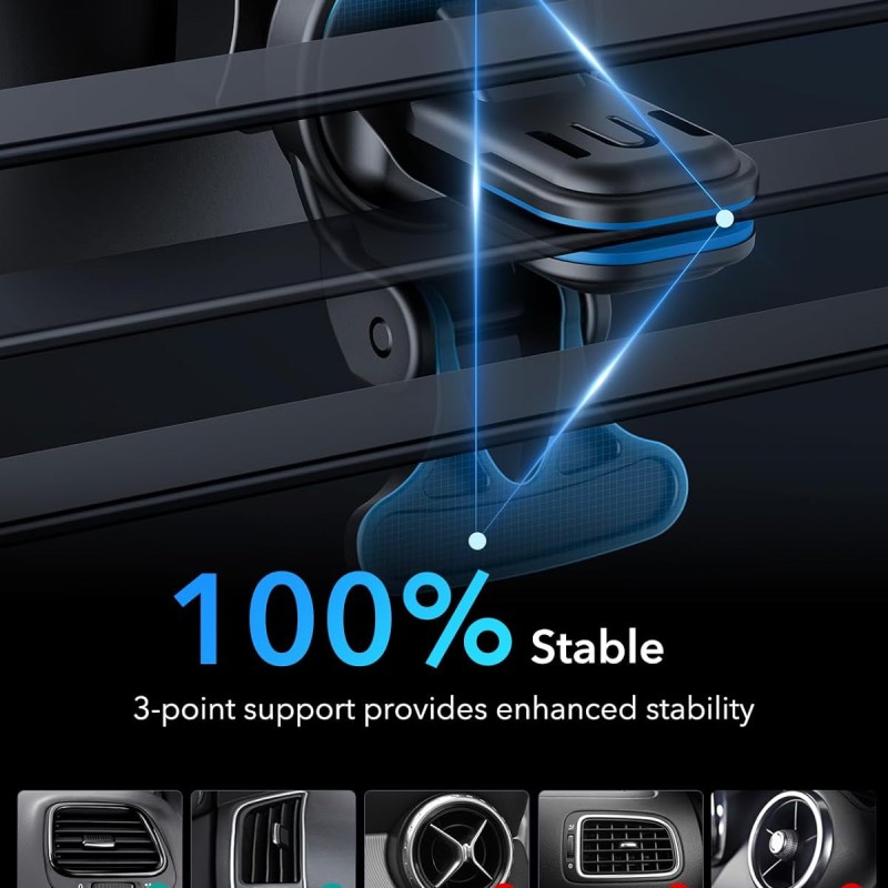 ESR HaloLock 15W Magsafe Car Charger, Wireless Magnetic Car Charger, Magnetic Car Phone Holder Compatible with iPhone 15/15 Plus/15 Pro/15 Pro Max and 14/13/12 Series, Black