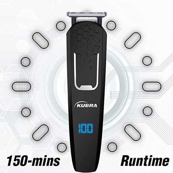 Kubra KB-5300 5 IN 1 Multifunctional Grooming Kit For Body Grooming, Beard & Moustache, Nose, Ear & Eyebrow, LED Display, 19 Length Setting, 90 minutes runtime and Fast Charging (Yellow)