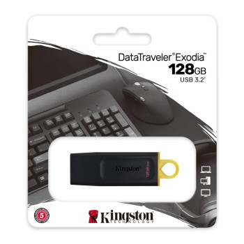 Kingston DataTraveler Exodia DTX/128 GB Pen Drive USB 3.2 Gen 1, Black Kingston DataTraveler Exodia DTX/128 GB Pen Drive USB 3.2 Gen 1, Black