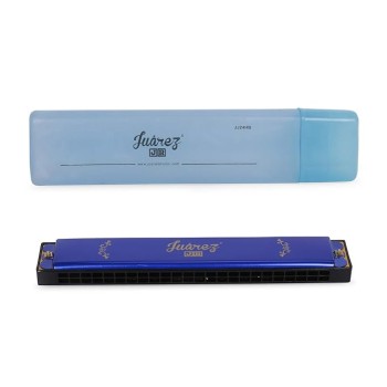 JUAREZ Junior JJ24HB 24 Holes Harmonica Key of C Scale | Mouth Organ | Cover - Aluminium | Comb - Abs | Reed � Brass