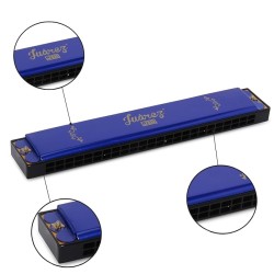 JUAREZ Junior JJ24HB 24 Holes Harmonica Key of C Scale | Mouth Organ | Cover - Aluminium | Comb - Abs | Reed – Brass