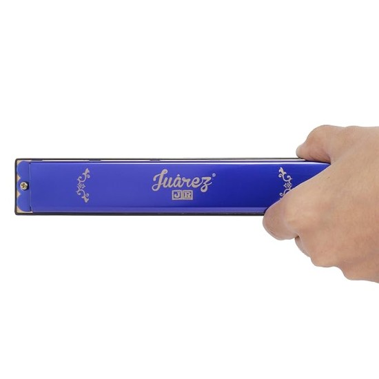 JUAREZ Junior JJ24HB 24 Holes Harmonica Key of C Scale | Mouth Organ | Cover - Aluminium | Comb - Abs | Reed – Brass