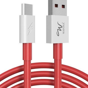 Wayona Dash Charging Cable Type C Warp Cable 3FT 5V 4A Fast Charge Data Cable for OnePlus 7, OnePlus 6T/ 6, OnePlus 5T/ 5, OnePlus 3T/ 3 (Classic Dash 3FT, Red)