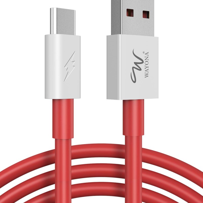 Wayona Dash Charging Cable Type C Warp Cable 3FT 5V 4A Fast Charge Data Cable for OnePlus 7, OnePlus 6T/ 6, OnePlus 5T/ 5, OnePlus 3T/ 3 (Classic Dash 3FT, Red) Wayona Dash Charging Cable Type C Warp Cable 3FT 5V 4A Fast Charge Data Cable for OnePlus 7, OnePlus 6T/ 6, OnePlus 5T/ 5, OnePlus 3T/ 3 (Classic Dash 3FT, Red)