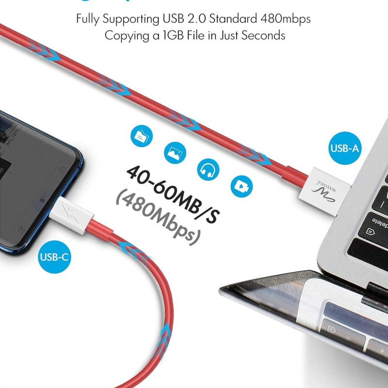Wayona Dash Charging Cable Type C Warp Cable 3FT 5V 4A Fast Charge Data Cable for OnePlus 7, OnePlus 6T/ 6, OnePlus 5T/ 5, OnePlus 3T/ 3 (Classic Dash 3FT, Red) Wayona Dash Charging Cable Type C Warp Cable 3FT 5V 4A Fast Charge Data Cable for OnePlus 7, OnePlus 6T/ 6, OnePlus 5T/ 5, OnePlus 3T/ 3 (Classic Dash 3FT, Red)