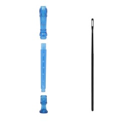 JUAREZ JRF100BL Claró Descant German Style 8 Holes Soprano Recorder Flute with Cleaning Rod Suitable for School Ensembles | Home Practice | Music Classes | Gift, Blue with Cleaning Rod & Case