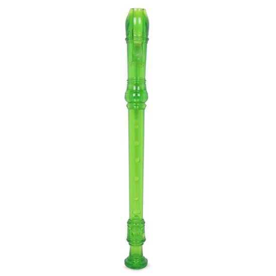 JUAREZ JRF100GR Claró Descant German Style 8 Holes Soprano Recorder Flute with Cleaning Rod Suitable for School Ensembles | Home Practice | Music Classes | Gift, Green with Cleaning Rod & Case
