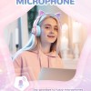 iClever BTH13 Bluetooth Headphones with Mic, Over The Ear Headphone Wireless Cat Ear Unicorn Headphone for Girls Birthday Gift Safe Volume Limited, 45H Playtime, Portable Headset for iPad, Purple
