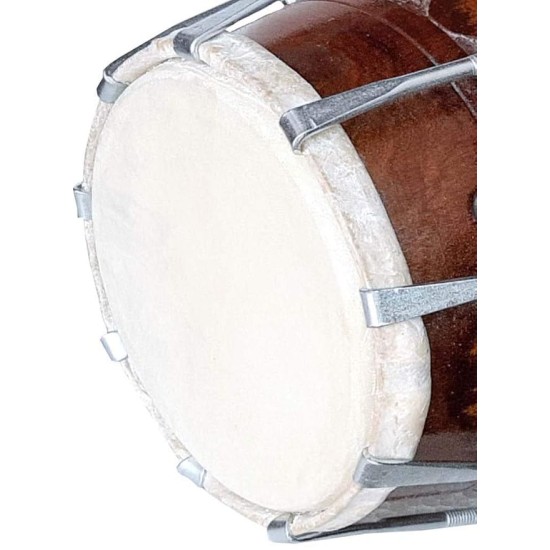 GT manufacturers Wooden Musical Instrument Dholak Drum Nuts & Bolt Carving Design1 With Full tool Kit (Brown)
