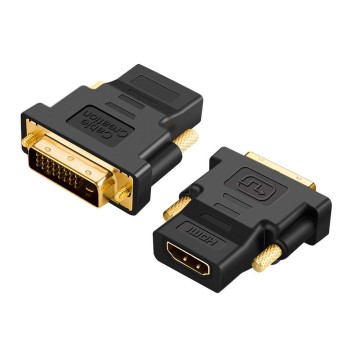 CableCreation DVI to HDMI Adapter, [1-Pack] Bi-Directional DVI Male to HDMI Female Converter, Support 1080P, 3D for PS3, PS4, TV Box, Blu-ray, Projector, HDTV