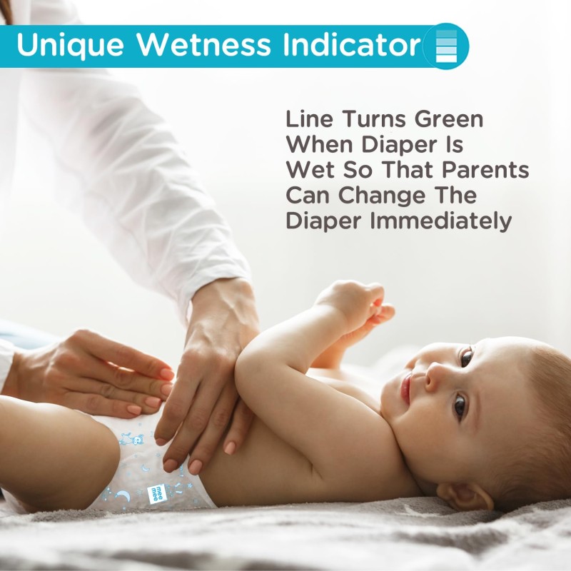 Mee Mee Breathable Premium Medium (M) Size Baby Diaper Pants with Wetness Indicator and Leak-Proof Edges, protection upto 12-hrs, M Size, 56 Pieces, 6-12 kg Mee Mee Breathable Premium Medium (M) Size Baby Diaper Pants with Wetness Indicator and Leak-Proof Edges, protection upto 12-hrs, M Size, 56 Pieces, 6-12 kg