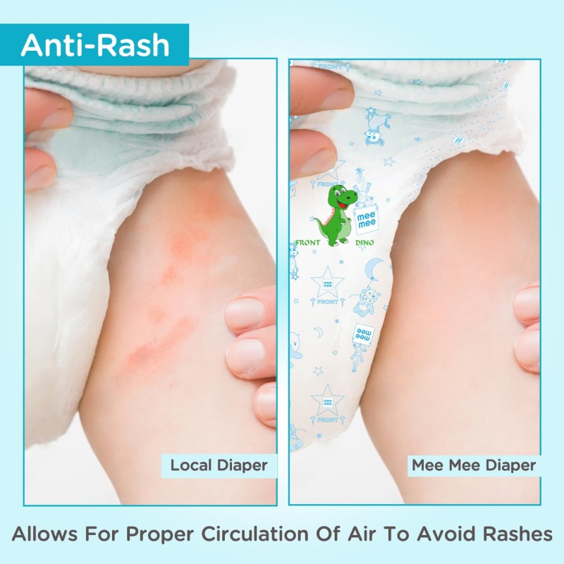 Mee Mee Breathable Premium Medium (M) Size Baby Diaper Pants with Wetness Indicator and Leak-Proof Edges, protection upto 12-hrs, M Size, 56 Pieces, 6-12 kg Mee Mee Breathable Premium Medium (M) Size Baby Diaper Pants with Wetness Indicator and Leak-Proof Edges, protection upto 12-hrs, M Size, 56 Pieces, 6-12 kg