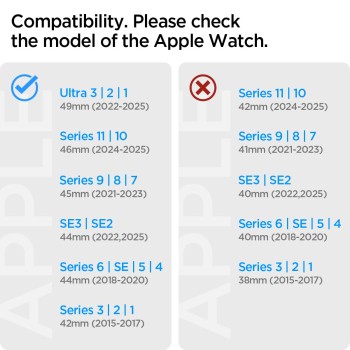Spigen Strap Band for Apple Watch Ultra 3/2/1 49mm, Series 11/10 46mm, 9/8/7 45mm, SE3/SE2/SE/6/5/4 44mm, 3/2/1 42mm, Lightweight, Breathable(Lite Fit) - Black Spigen Strap Band for Apple Watch Ultra 3/2/1 49mm, Series 11/10 46mm, 9/8/7 45mm, SE3/SE2/SE/6/5/4 44mm, 3/2/1 42mm, Lightweight, Breathable(Lite Fit) - Black