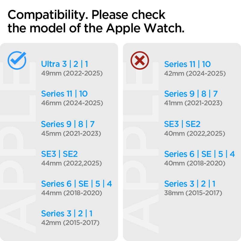 Spigen Strap Band for Apple Watch Ultra 3/2/1 49mm, Series 11/10 46mm, 9/8/7 45mm, SE3/SE2/SE/6/5/4 44mm, 3/2/1 42mm, Lightweight, Breathable(Lite Fit) - Black Spigen Strap Band for Apple Watch Ultra 3/2/1 49mm, Series 11/10 46mm, 9/8/7 45mm, SE3/SE2/SE/6/5/4 44mm, 3/2/1 42mm, Lightweight, Breathable(Lite Fit) - Black