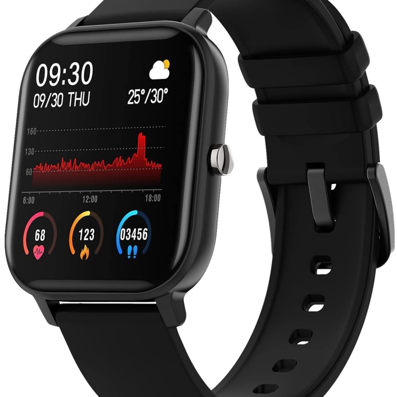 Fire-Boltt SpO2 Full Touch 1.4 inch Smart Watch 400 Nits Peak Brightness Metal Body 8 Days Battery Life with 24*7 Heart Rate monitoring IPX7 with Blood Oxygen, Fitness, Sports & Sleep Tracking (Black)