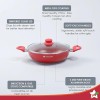 Wonderchef Royal Velvet Wok with Lid 24cm, Red (Aluminium) Wonderchef Royal Velvet Wok with Lid 24cm, Red (Aluminium)