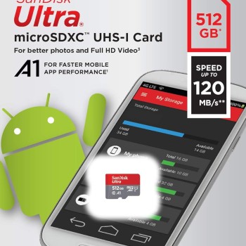 SanDisk Ultra microSD UHS-I Card 512GB, 120MB/s R