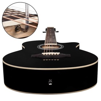 JUAREZ Arpeggio 99.06 cm (39 Inch) Acoustic Guitar Kit, Spruce Top, Rosewood Fretboard & Bridge, Truss Rod, Chrome Die Cast Machine Tuners, Black JUAREZ Arpeggio 99.06 cm (39 Inch) Acoustic Guitar Kit, Spruce Top, Rosewood Fretboard & Bridge, Truss Rod, Chrome Die Cast Machine Tuners, Black