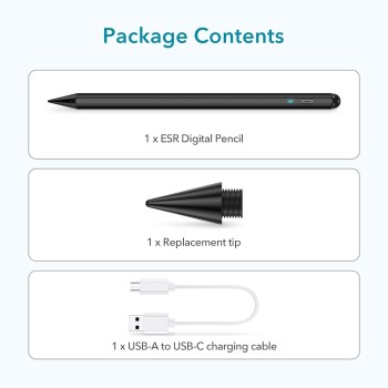 ESR Stylus Pen for iPad with Tilt Sensitivity, iPad Stylus Pencil for Apple iPad 10/9/8/7/6, iPad Pro 11, iPad Pro 12.9, iPad Mini 6/5, and iPad Air 5/4/3, Palm Rejection, Magnetic Attachment ESR Stylus Pen for iPad with Tilt Sensitivity, iPad Stylus Pencil for Apple iPad 10/9/8/7/6, iPad Pro 11, iPad Pro 12.9, iPad Mini 6/5, and iPad Air 5/4/3, Palm Rejection, Magnetic Attachment