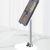 Dyazo Portable Foldable Tablet Stand & Mobile Stand/Ipad Holder Cell Phone Stand Compatible with iPad, Tablets, Mobiles & Smartphones (Without Height Adjustment), Silver (DZ 890)