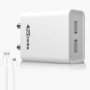 (Refurbished) Portronics Adapto 66 2.4A 12w Dual USB Port 5V/2.4A Wall Charger,Comes with 1M Micro USB Cable, USB Wall Charger Adapter for iPhone 11/Xs/XS Max/XR/X/8/7/6/Plus(White)