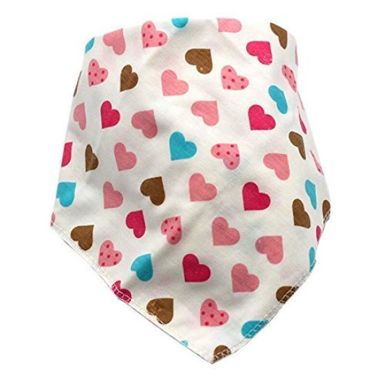 BabyGo Cotton Soft Adjustable Feeding Baby Bandana Bib Apron - Set of 5 (Random Color)
