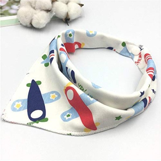 BabyGo Cotton Soft Adjustable Feeding Baby Bandana Bib Apron - Set of 5 (Random Color)